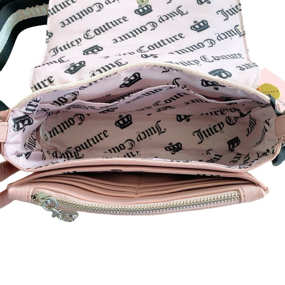 Juicy Couture Exclusive Pink Diamond Shoulder Crossbody Wallet Handbag Purse NWT - Picture 9 of 12